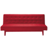 Sofá clic-clac convertível capitonê de 3 lugares vermelho
